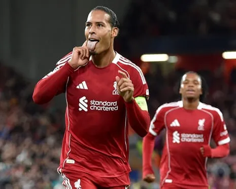 Virgil van Dijk nods late decisive goal in clash with Spanish giants